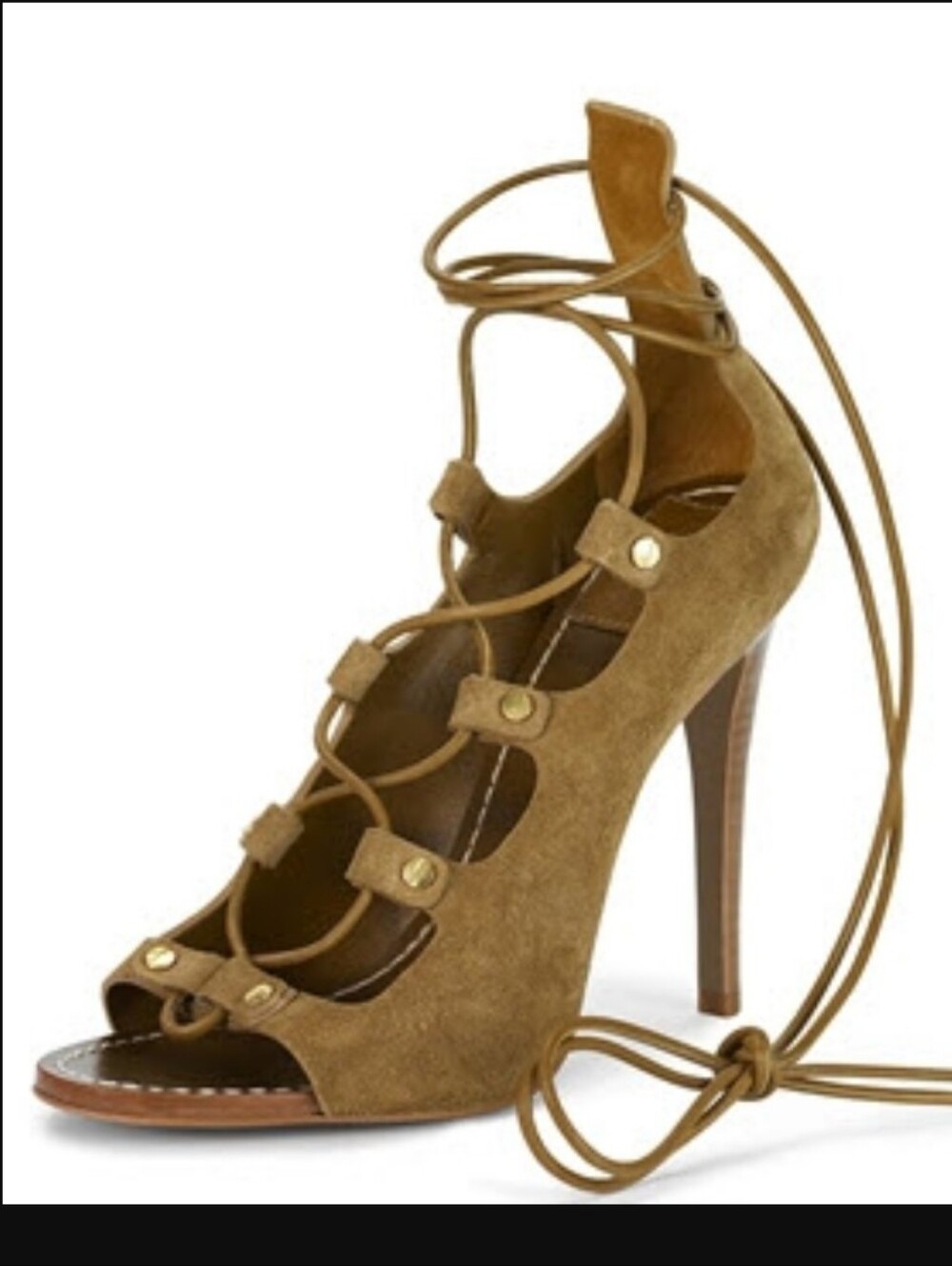 Tory Burch Jakey Suede Lace-Up Heel Sandals  Sz 9